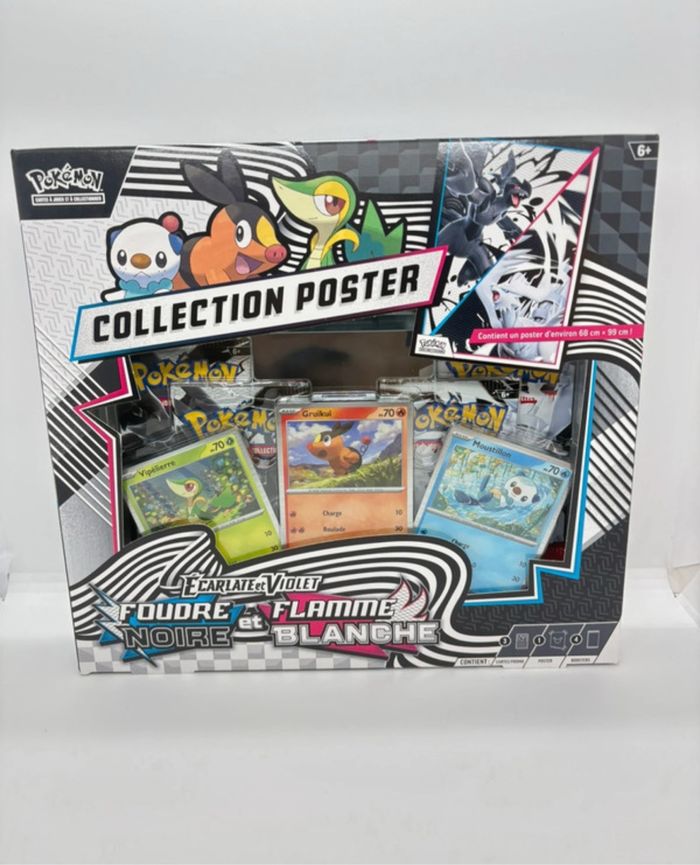 Coffret poster flamme blanche et foudre noir