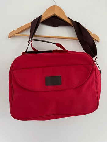 Sac rouge et marron pochette