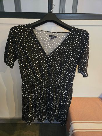 Robe manche courte à pois kiabi