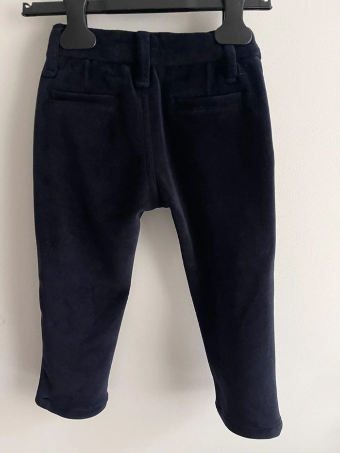 Somptueux pantalon en velours bleu marine de la marque italienne haut de gamme Hitch Hiker - photo numéro 4