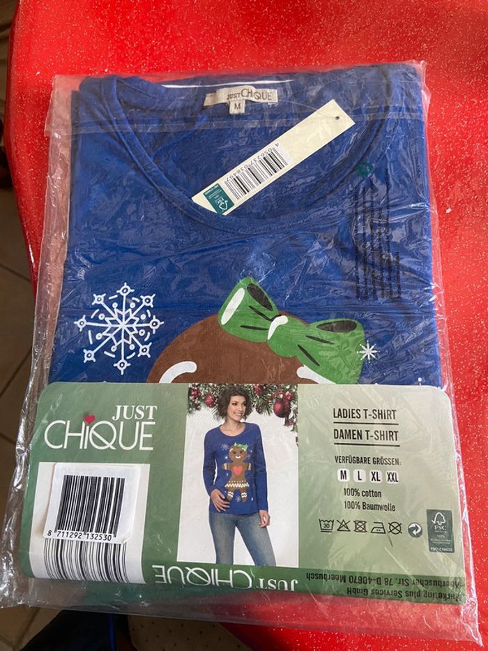 T-shirt manches longues de Noël, taille M, just chique - photo numéro 2