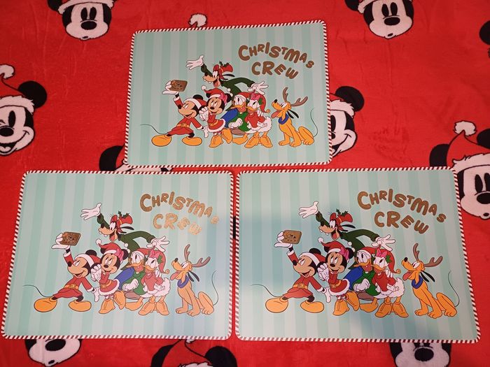 🧸Lots de 3 sets de table Disney Mickey sur le thème de Noël - photo numéro 2