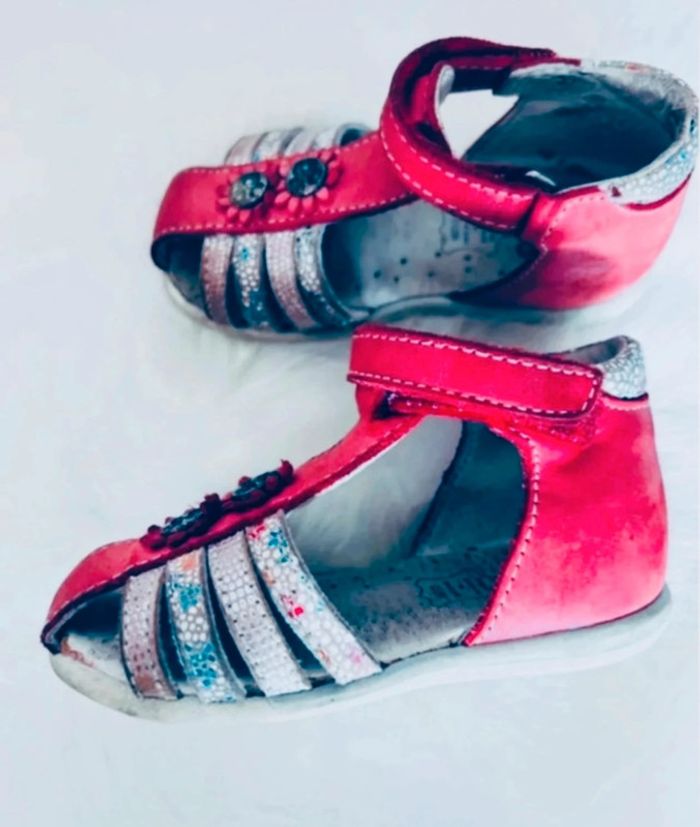 Sandale cuir fille été antidérapante pointure 21 - photo numéro 2