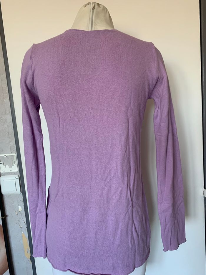 Pull mauve col V - photo numéro 4