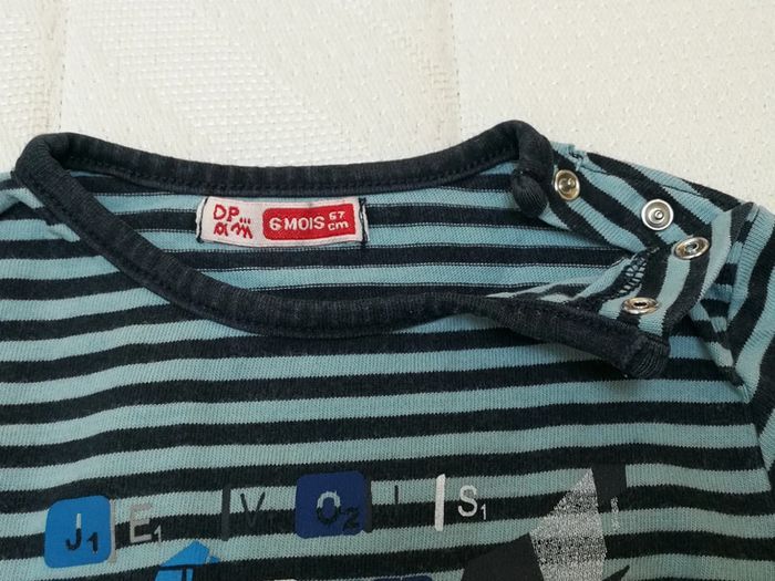 T-shirt ML rayé dpam 6M - photo numéro 3