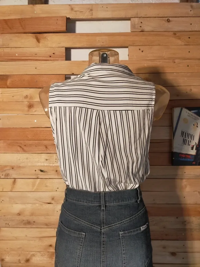 Débardeur rayé noir et blanc - photo numéro 2