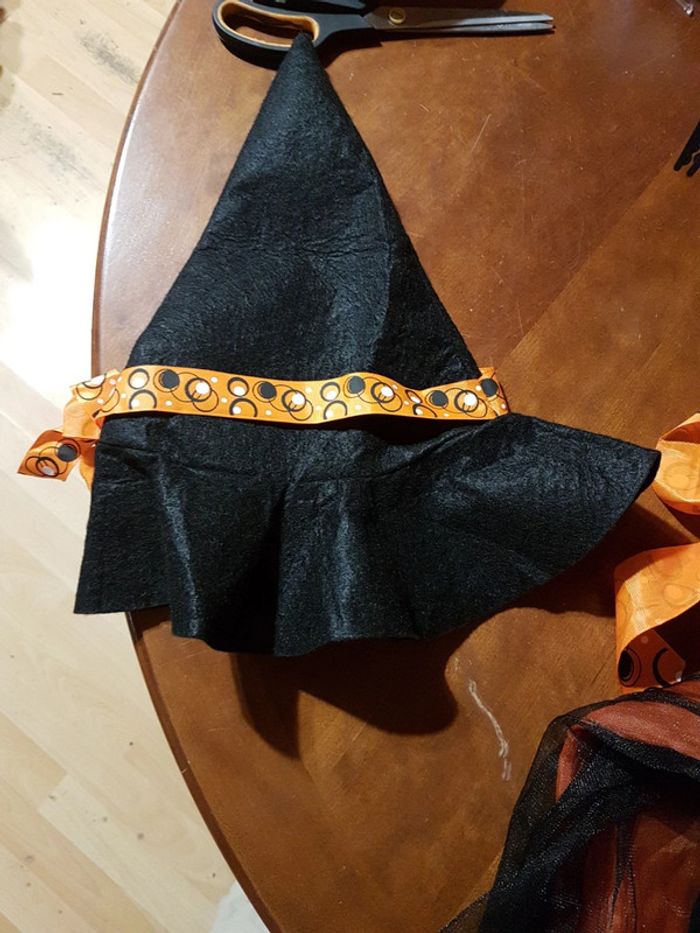 Déguisement Halloween  petite sorcière  orange  6-8 ans - photo numéro 4
