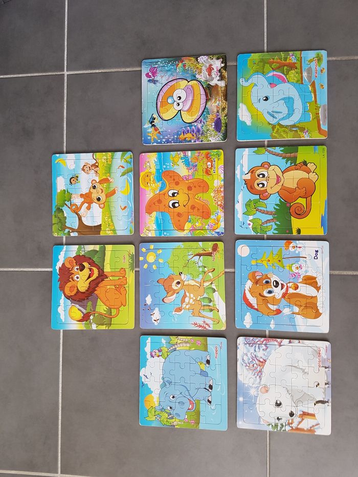 Lot de 10 puzzles en bois, propres ( 7 en très bon état, 3 en bon état), très propres - photo numéro 10