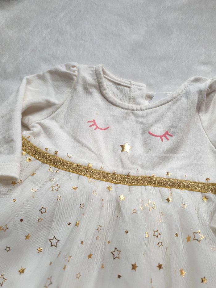 Robe mi saison jupon tulle étoiles or - photo numéro 2