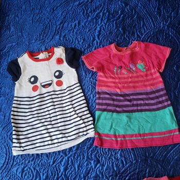🌸 Lot de 2 robes pull manche courte orchestra taille 18 mois