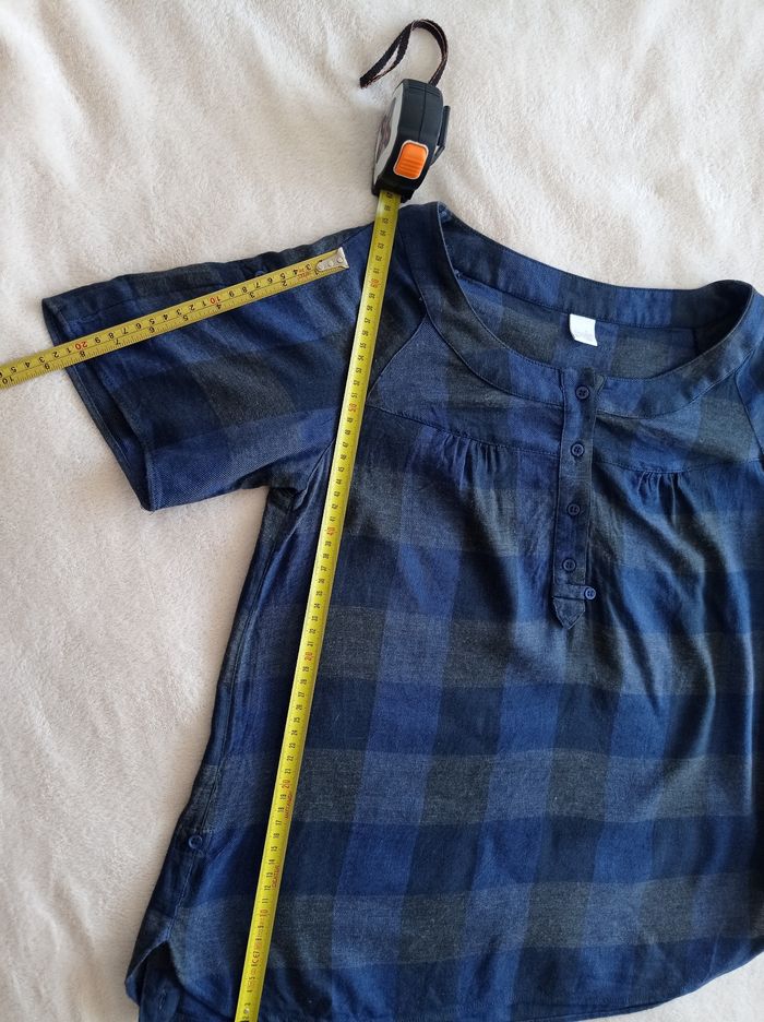 Blouse/ T-shirt à carreaux 42 - photo numéro 6