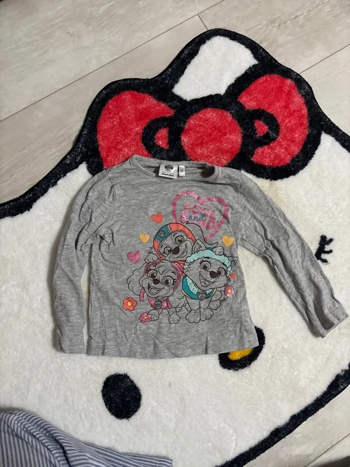 T shirt manche longue paw patrol gris 4 ans