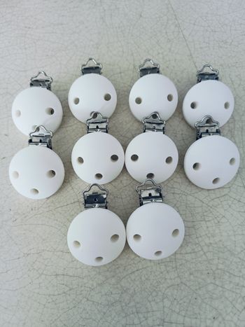 Lot de clips en silicone blanc