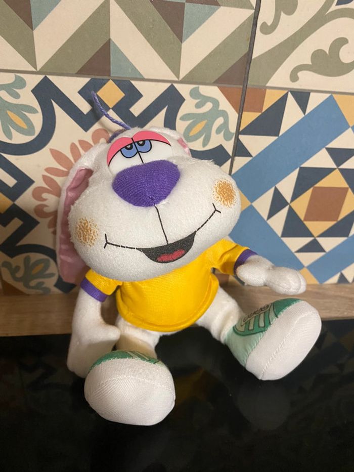Peluche vintage lapin blanc diddl en très bon état - photo numéro 3