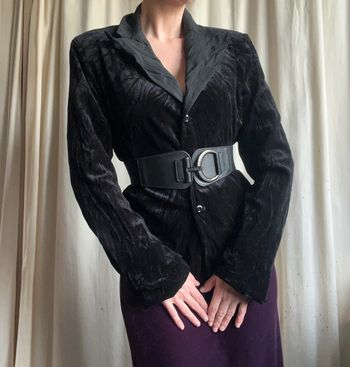 Blazer velours noir Goth 90s 🦇 vintage - Taille M/L