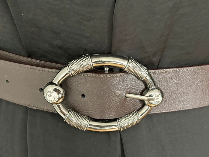 Ceinture marron vintage à boucle ovale - photo numéro 3