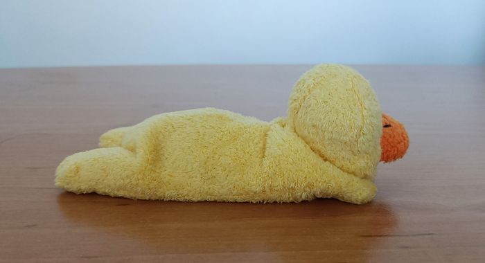 Peluche Doudou canard jaune. 15 cm - photo numéro 4