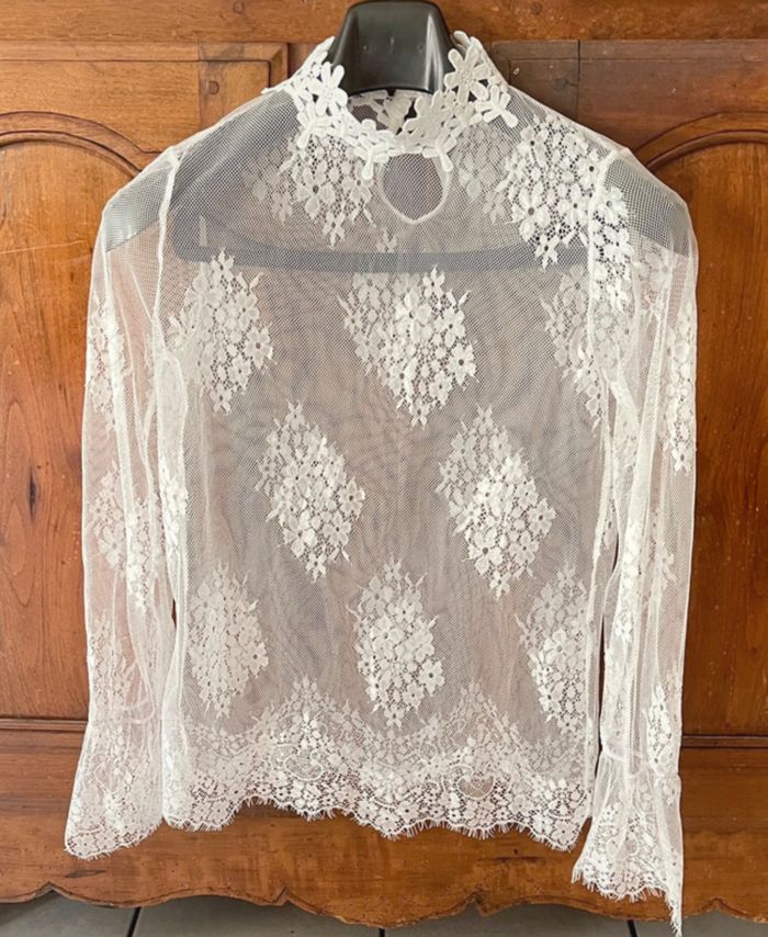 Blouse en dentelle blanc