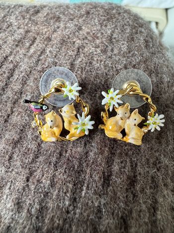 Boucles d’oreilles créoles renards polaires