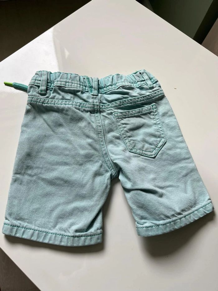 Short en jean turquoise garçon 2 ans tao - photo numéro 2