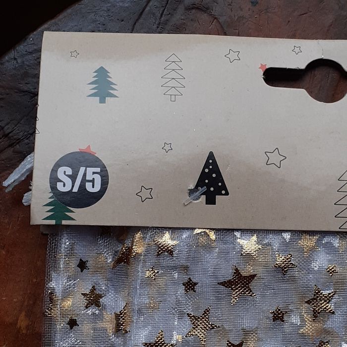 Lot 5 pochettes cadeaux en tissu étoiles dorées *2 formats - photo numéro 5