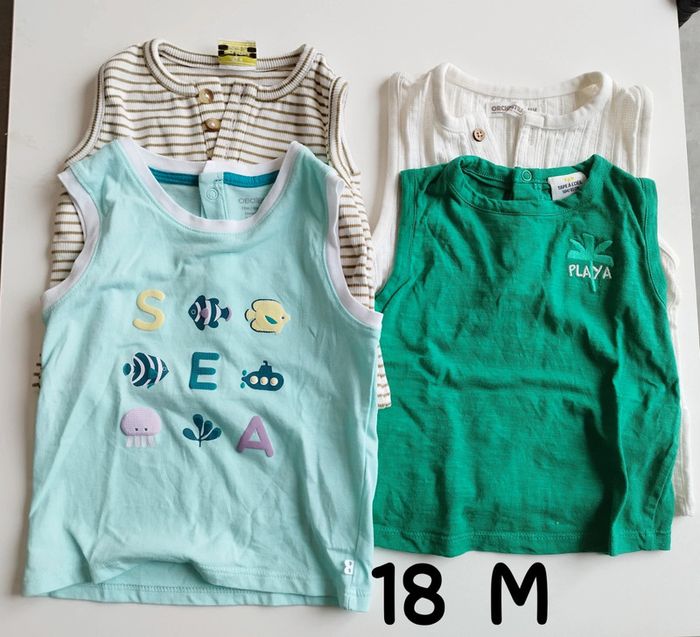 Lot 4 de débardeurs bébé garçon