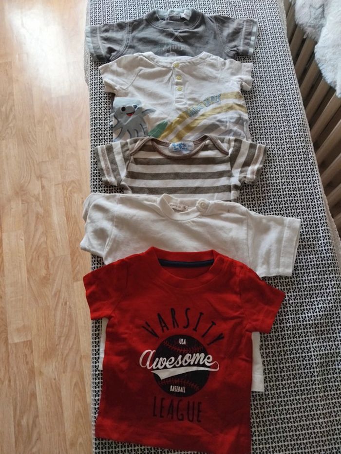 Lot techerts manches courtes garçon 3mois - photo numéro 3