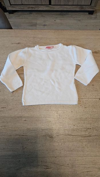 Pull blanc à manches longues, NKY, 5 ans