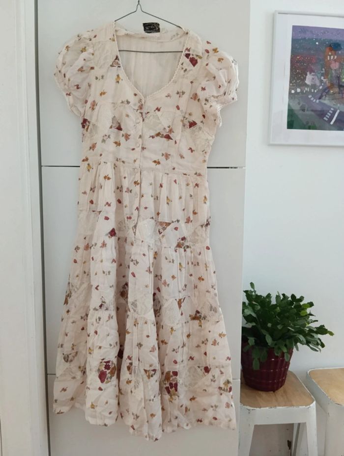 Robe vintage longue Boutonnée bohème romantique