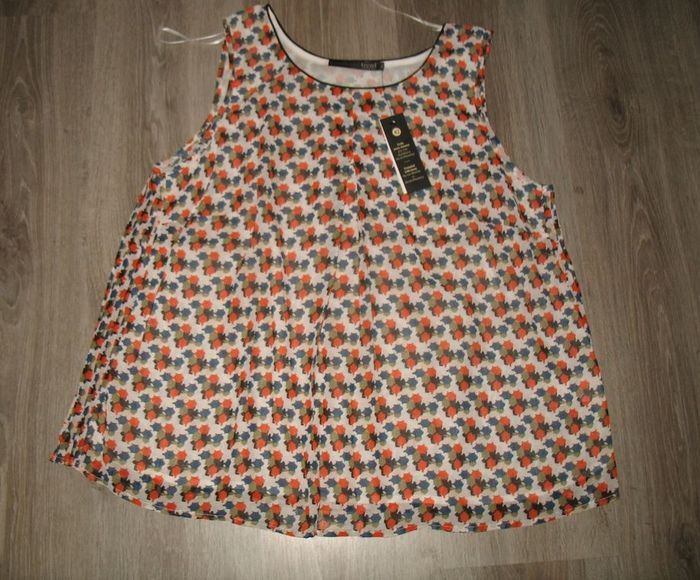 DÉBARDEUR ÉCRU A MOTIFS "TREND BY CAPTAIN TORTUE" - NEUF - TAILLE 42 - n°03
