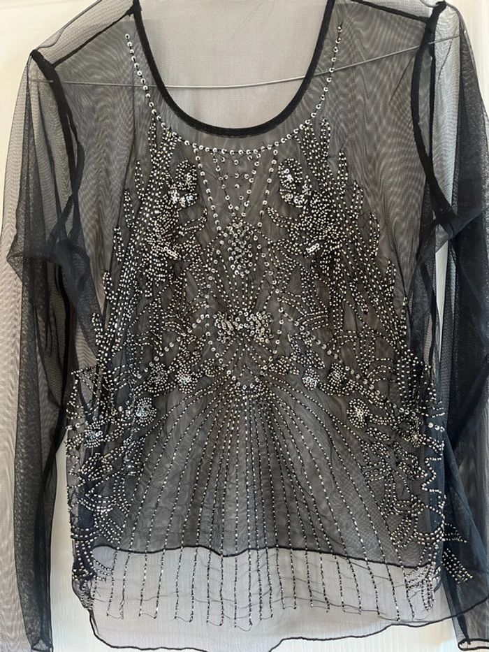 Top mango à sequins
