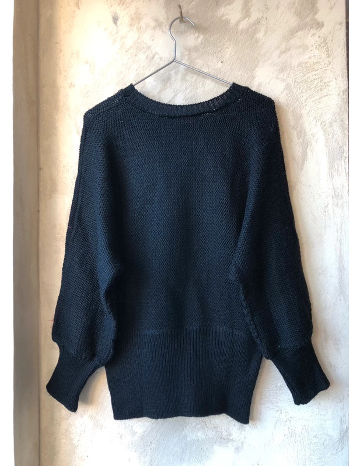 Joli pull noir et rose vintage Vango L - photo numéro 4