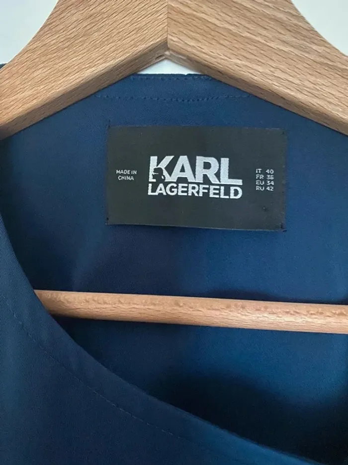 Ensemble robe + boléro bleu marine Karl Lagerfeld comme neuf taille 36 - photo numéro 8