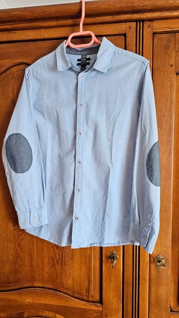 Chemise bleu ciel manches longues XS 14 ans