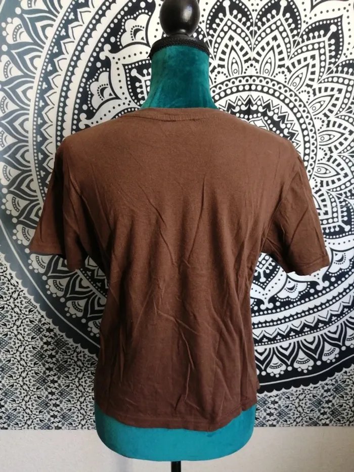 Tee-shirt marron imprimé tête dragon et écriture / jennyfer / (M) - photo numéro 4