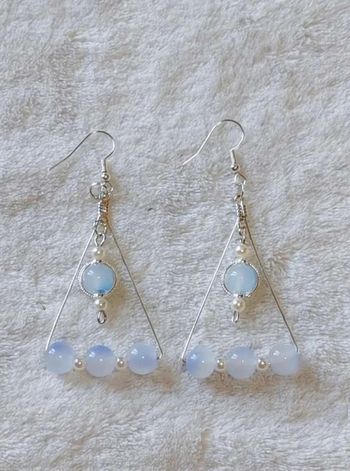 Boucles d'oreilles fantaisie perles argenté