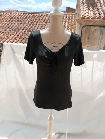 Top noir à lacets - Taille M