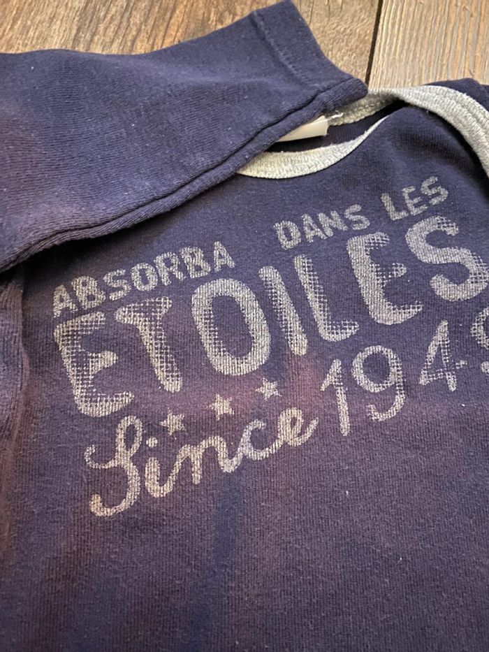 Lot de 2 bodies bleus 9 mois gris et marine étoile - photo numéro 3