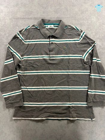 Polo Lacoste Manche longue Gris et vert Taille L