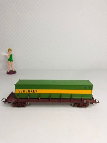 Wagon porte conteneurs Jouef avec containers Schenker 