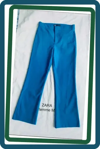 Pantalon évasé bleu électrique Zara M