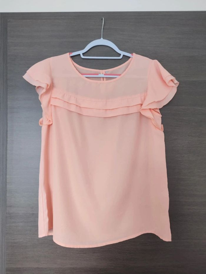 Blouse fluide manches courtes abricot taille L