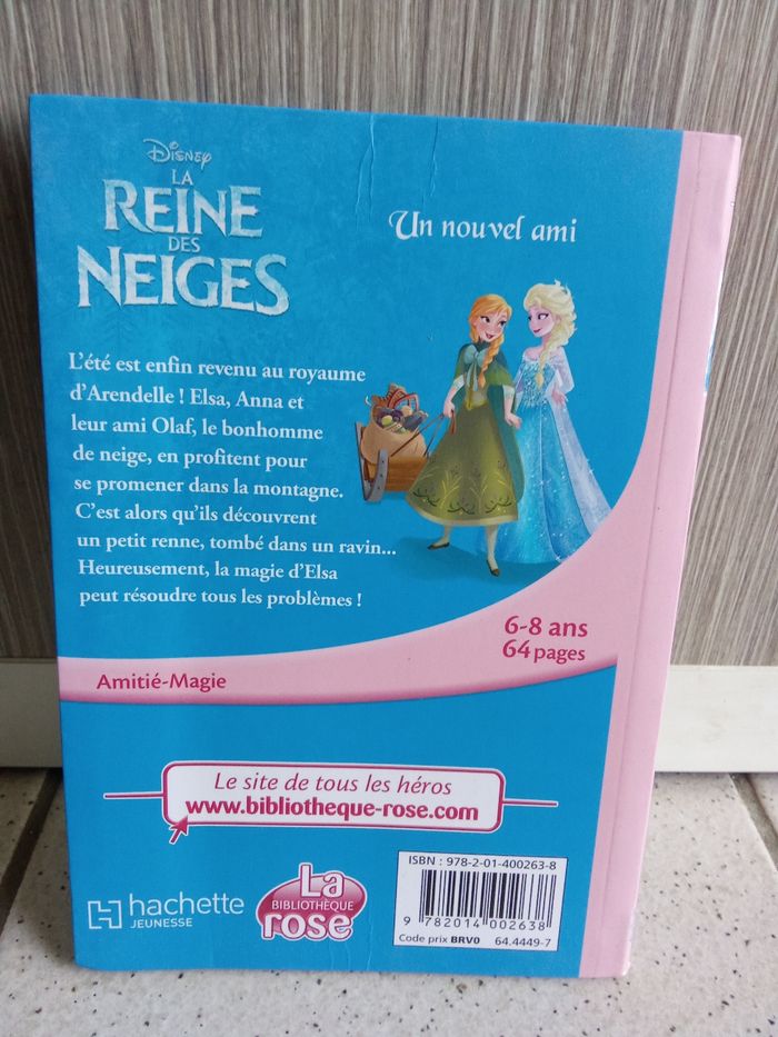 Livre roman bibliothèque rose disney la reine des neiges un nouvel ami,   numéro  1 - photo numéro 2