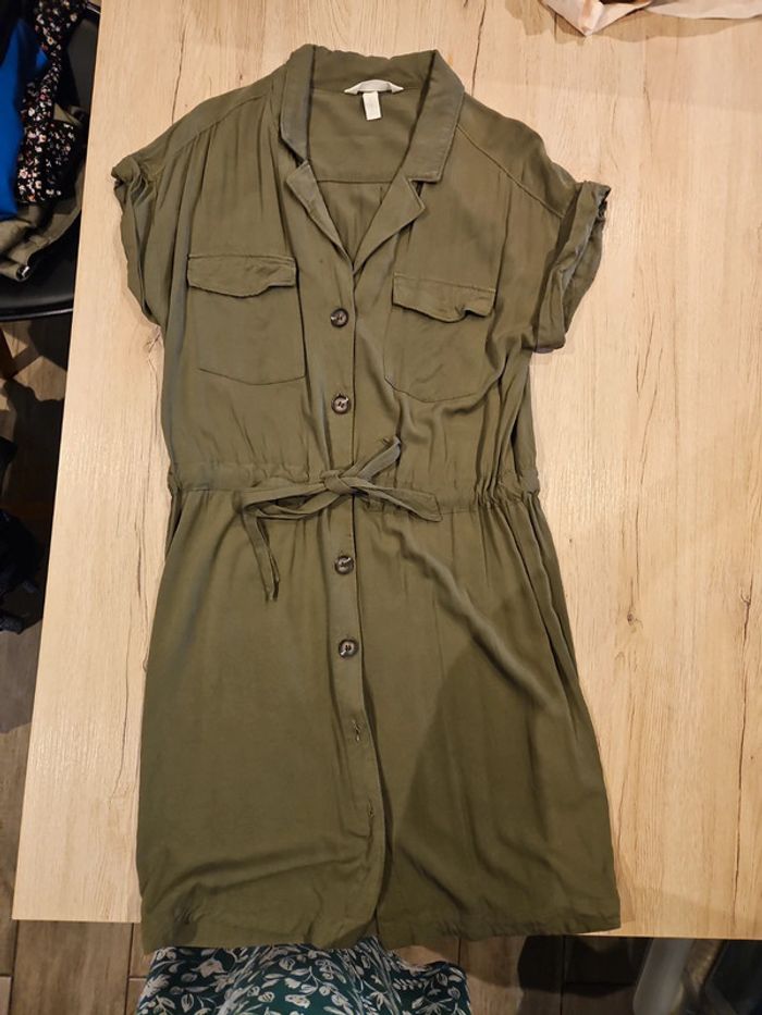 Robe chemise kaki