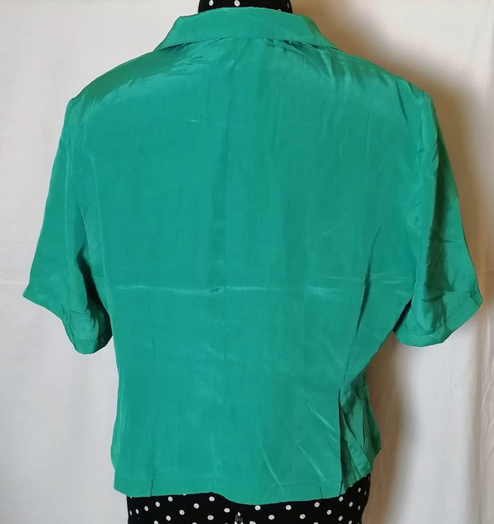 Chemisette vintage vert satin taille 46 Gérard Darel - photo numéro 5