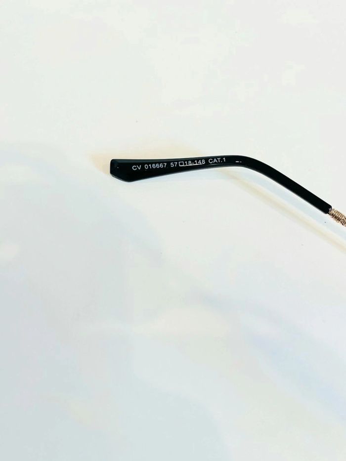 Lunette de soleil mixte percée dorée verres bleus dégradés UV protection catégorie 1 - photo numéro 5