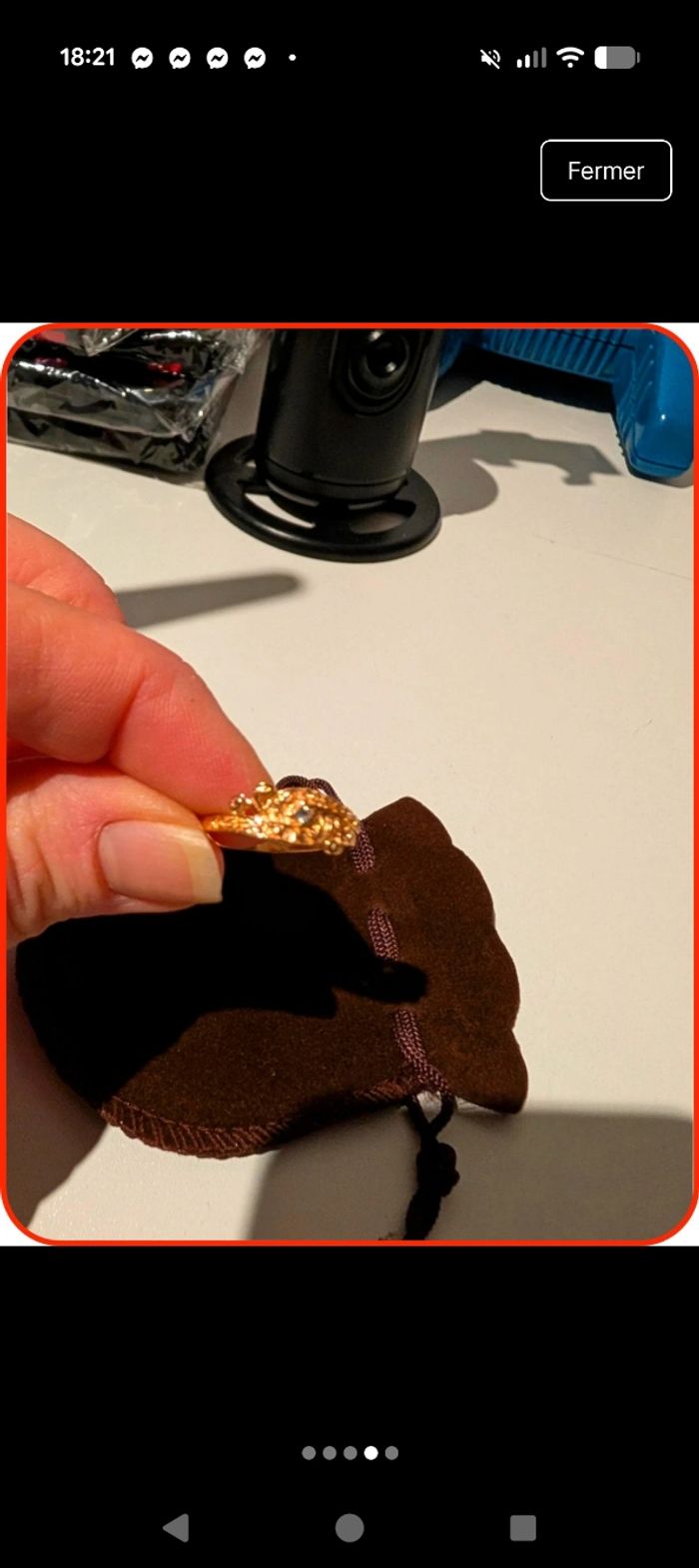 Bague en Titane dorée – Style bohème / vintage – Neuve - photo numéro 4