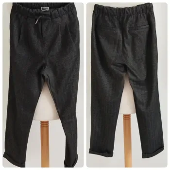 Pantalon noir et gris à motifs géométriques TAO taille XS