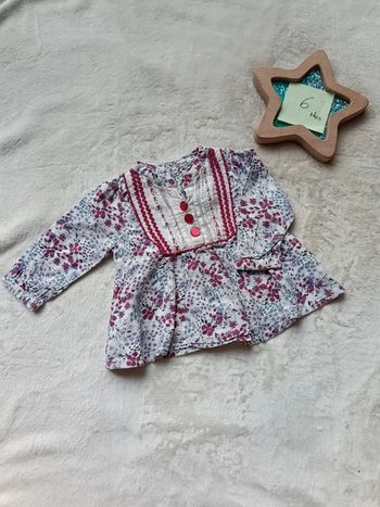 Blouse fleuri violette 6 mois Tape à l'œil