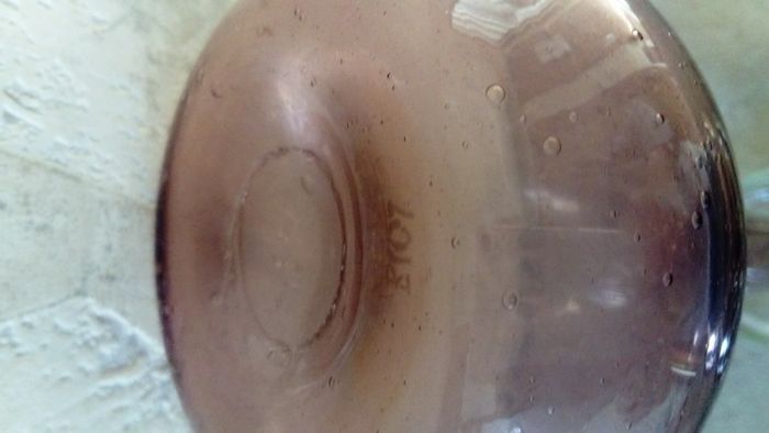 Soliflore en verre soufflé rose signé BIOT - photo numéro 4
